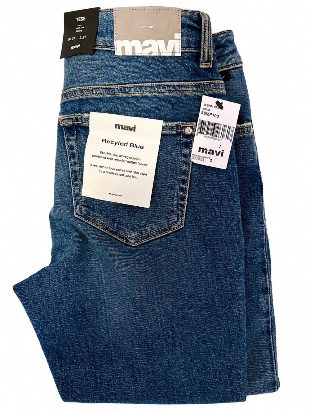 Mavi Tess Women’s Slim Jeans in Recycled Dark Blue Denim
